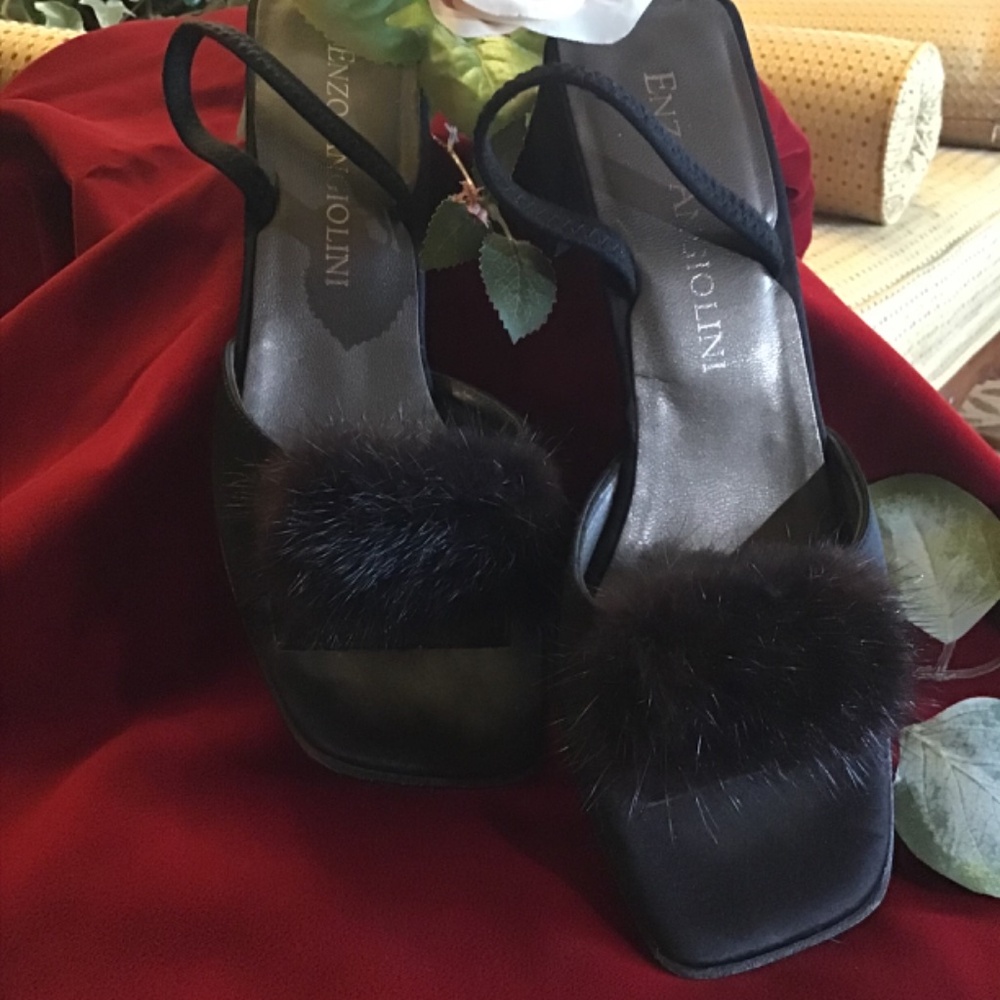 Enzo Angioilini Mink slingback chunky heel shoes  gorgeous - Picture 3 of 3